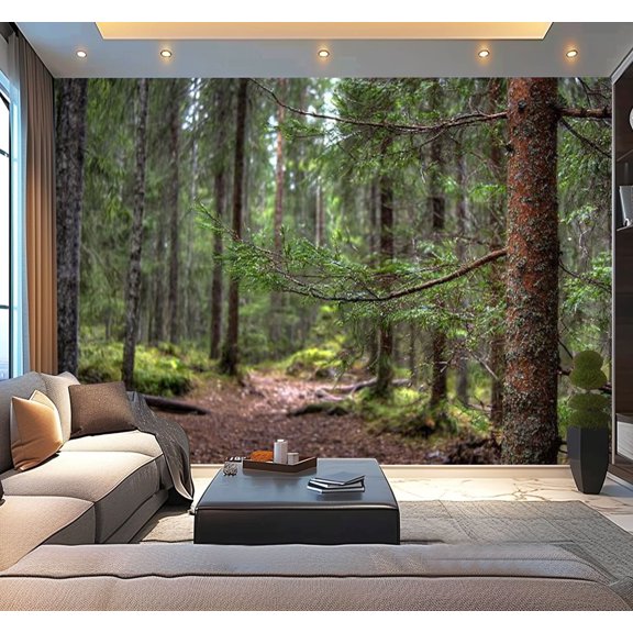 Peel and Stick Wallpaper Forest road nature reserve Modern Art Wall Mural Decor Self Adhesive and Removable 100in x 144in