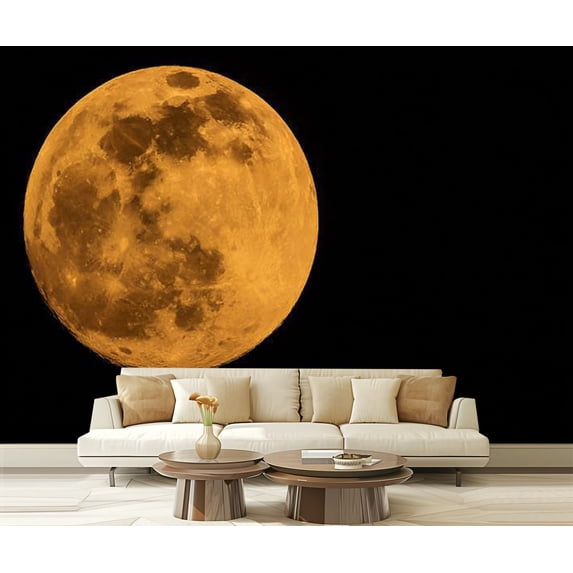 Peel and Stick Wallpaper Giant supermoon Modern Art Wall Mural Decor Self Adhesive and Removable 69in x 98in
