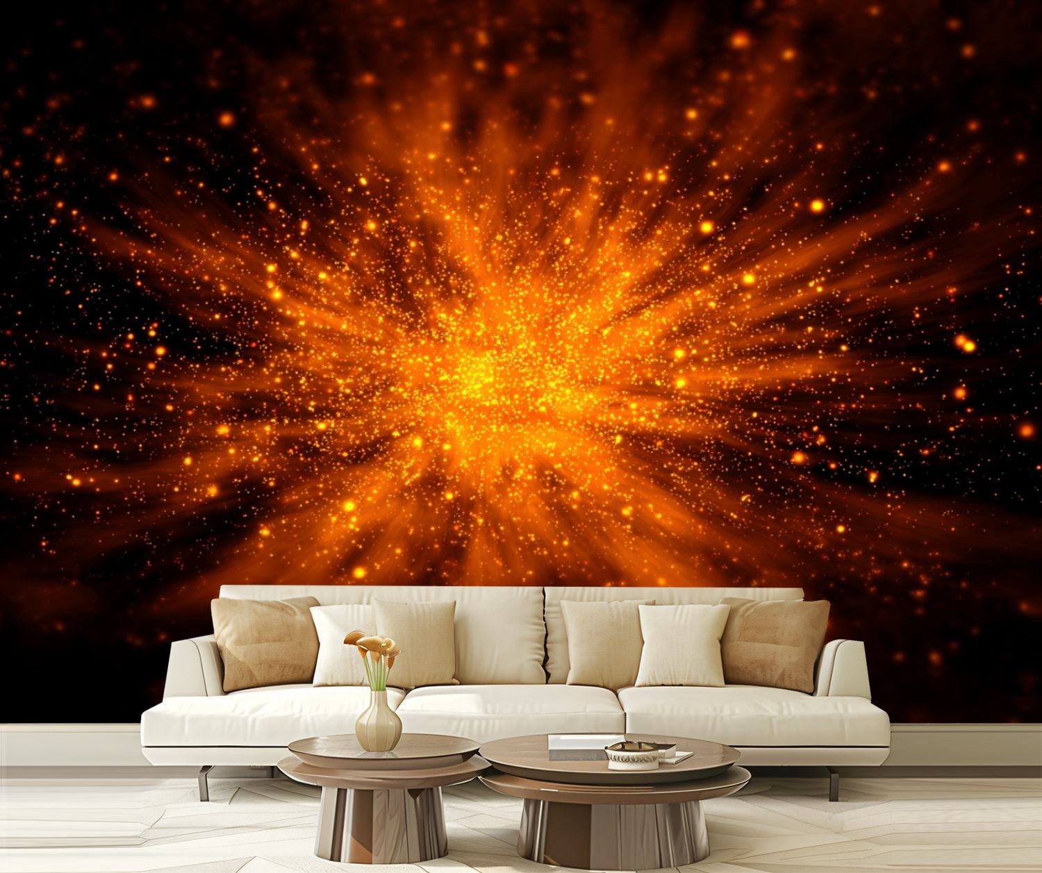 Explosion Decor Peel and Stick Wallpaper Glowing Explosion Modern Art Wall Mural Decor ...