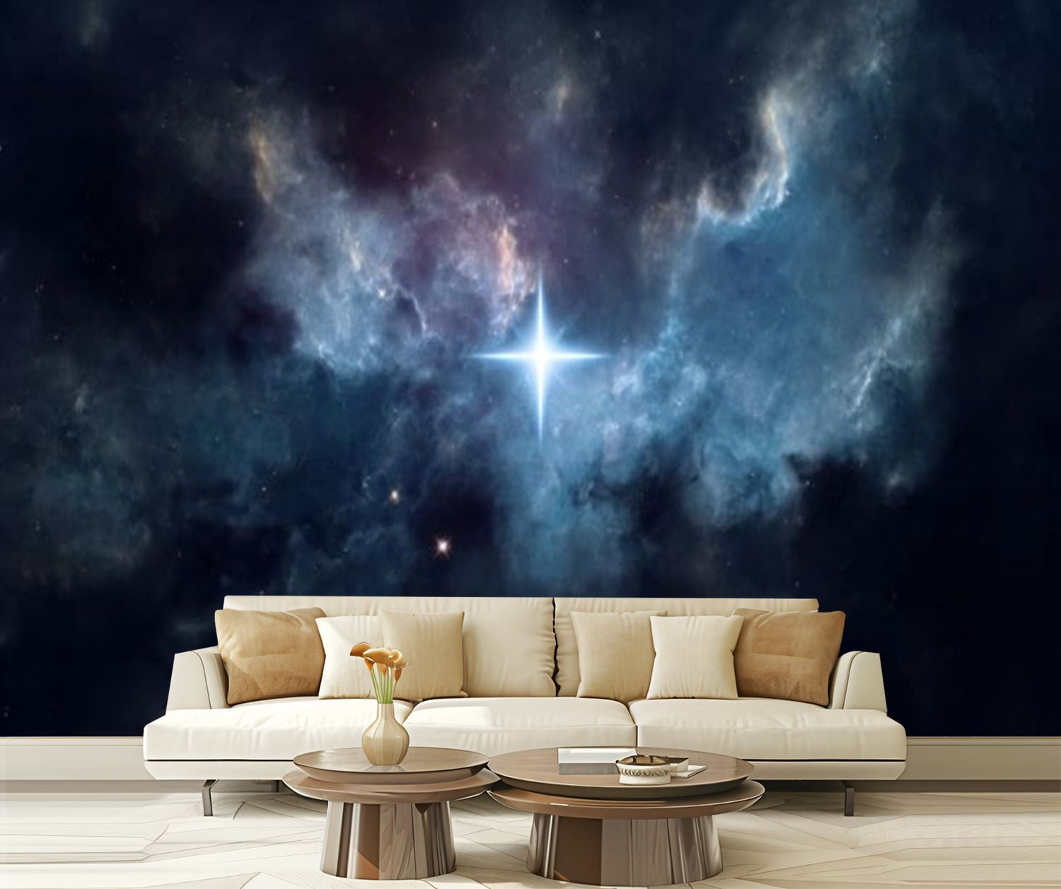 Peel and Stick Wallpaper Guiding Star Modern Art Wall Mural Decor Self Adhesive and Removable 69in x 98in