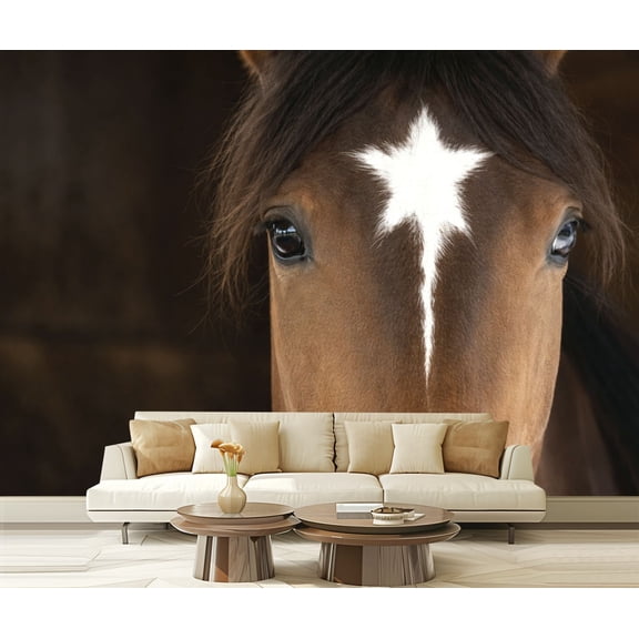 Peel and Stick Wallpaper Horse Head Modern Art Wall Mural Decor Self Adhesive and Removable 69in x 98in