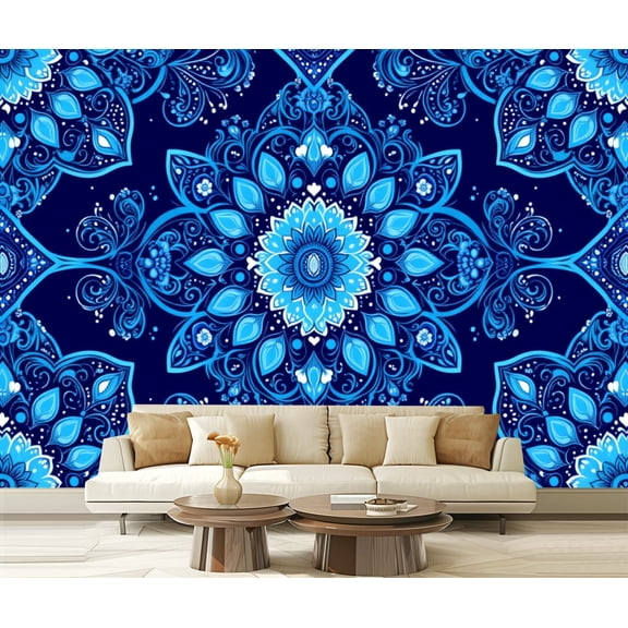 Peel and Stick Wallpaper Indian rug tribal ornament Aztec Modern Art Wall Mural Decor Self Adhesive and Removable 69in x 98in