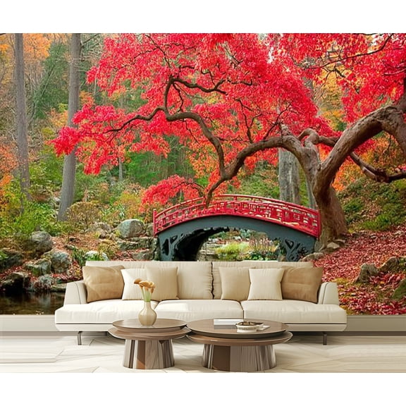 Peel and Stick Wallpaper Japanese Garden Modern Art Wall Mural Decor Self Adhesive and Removable 69in x 98in