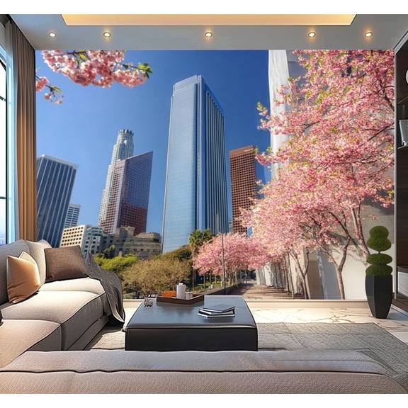 Peel and Stick Wallpaper Los Angeles Modern Art Wall Mural Decor Self Adhesive and Removable 100in x 144in