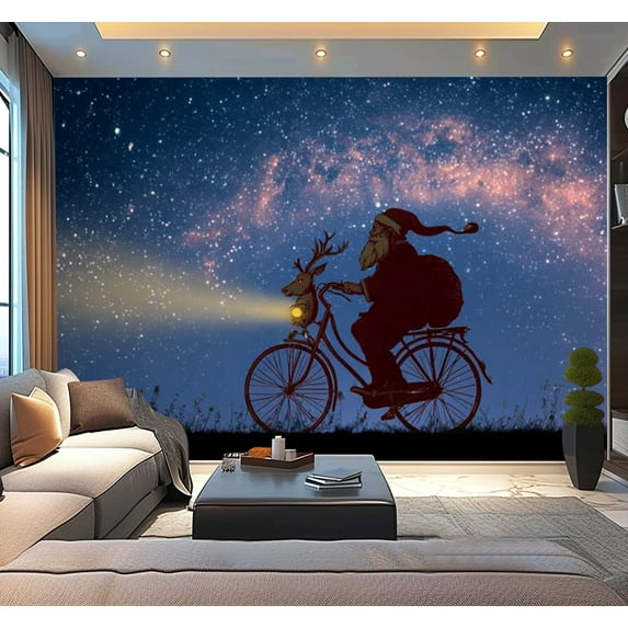 Peel and Stick Wallpaper Merry Christmas Modern Art Wall Mural Decor Self Adhesive and Removable 100in x 144in