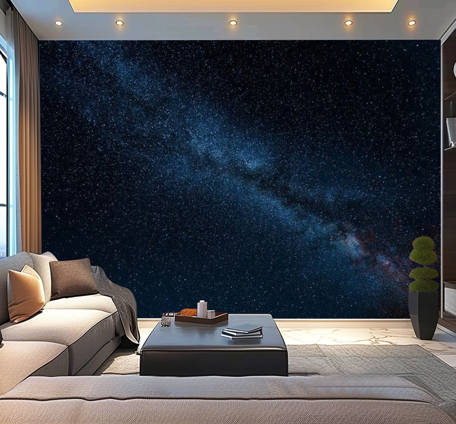 Peel and Stick Wallpaper Milky Way Modern Art Wall Mural Decor Self Adhesive and Removable 100in x 144in