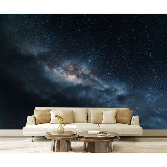 Peel and Stick Wallpaper Milky way galaxy stars space universe Modern Art Wall Mural Decor Self Adhesive and Removable 69in x 98in
