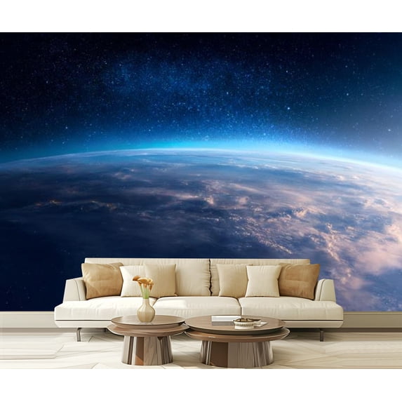 Peel and Stick Wallpaper Milky way rising Earth s Modern Art Wall Mural Decor Self Adhesive and Removable 69in x 98in