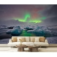 thumbnail image 1 of Peel and Stick Wallpaper Mixed dancing Jokulsarlon lagoon Iceland Modern Art Wall Mural Decor Self Adhesive and Removable 69in x 98in, 1 of 8