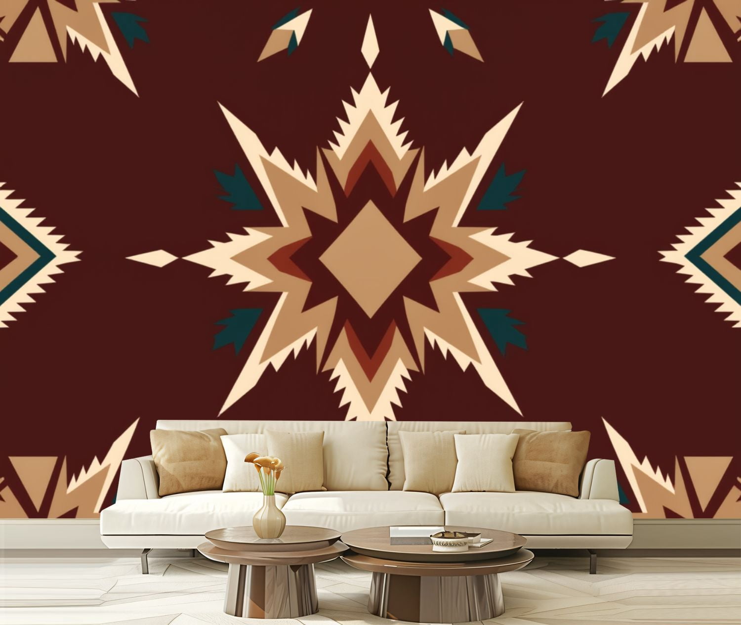 Native Aztec Modern Peel and Stick Wallpaper Native American Southwest Aztec Navajo Modern ...