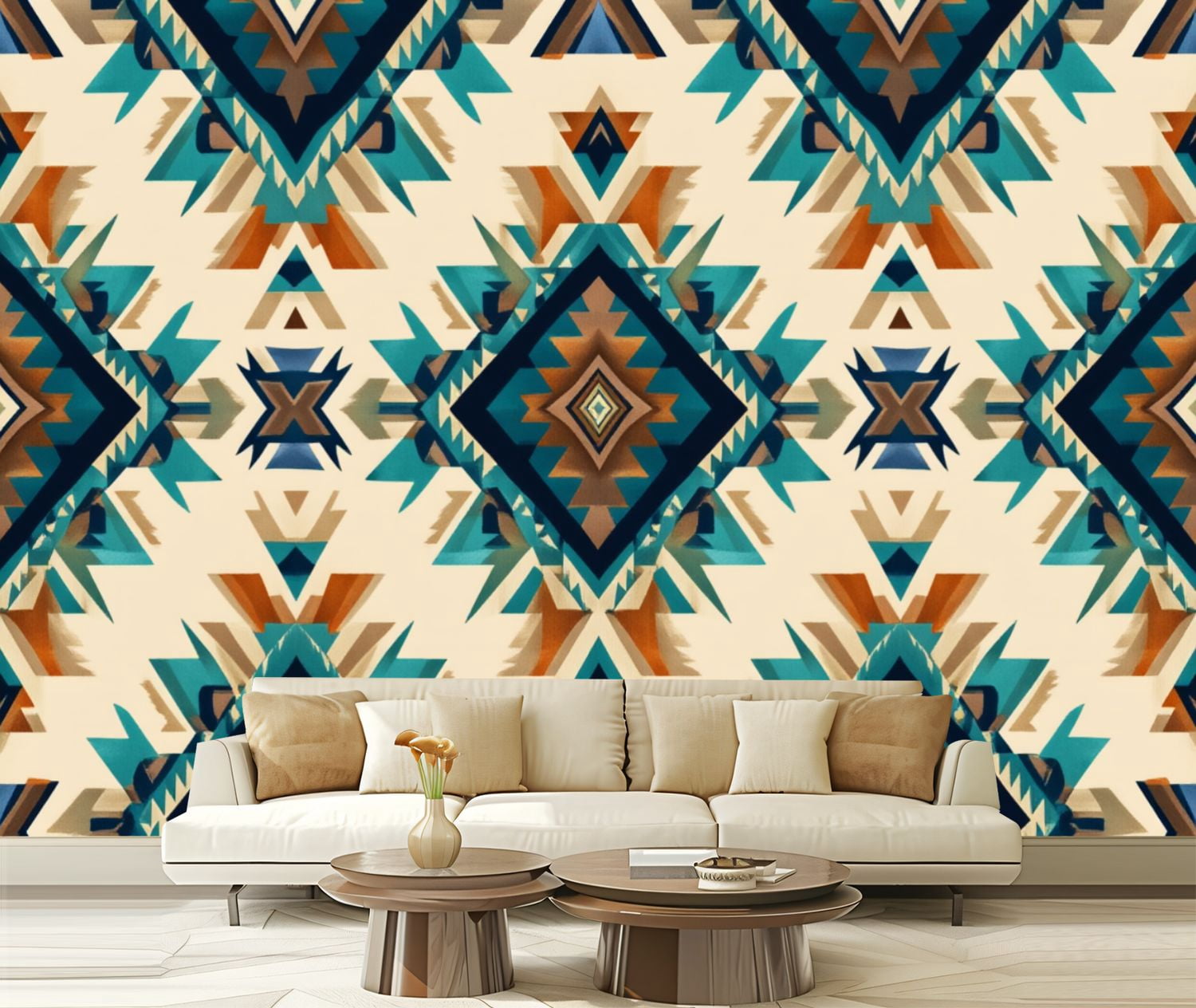 Native Aztec Modern Peel and Stick Wallpaper Native American Southwest Aztec Navajo Modern ...