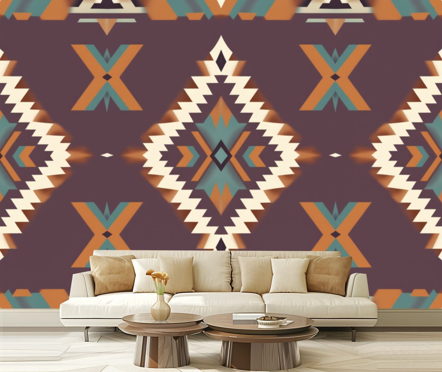 Native Aztec Modern Peel and Stick Wallpaper Native American Southwest Aztec Navajo Modern ...