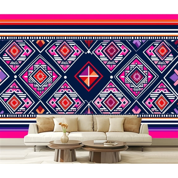 Peel and Stick Wallpaper Native American Southwest Aztec Navajo Modern Art Wall Mural Decor Self Adhesive and Removable 69in x 98in
