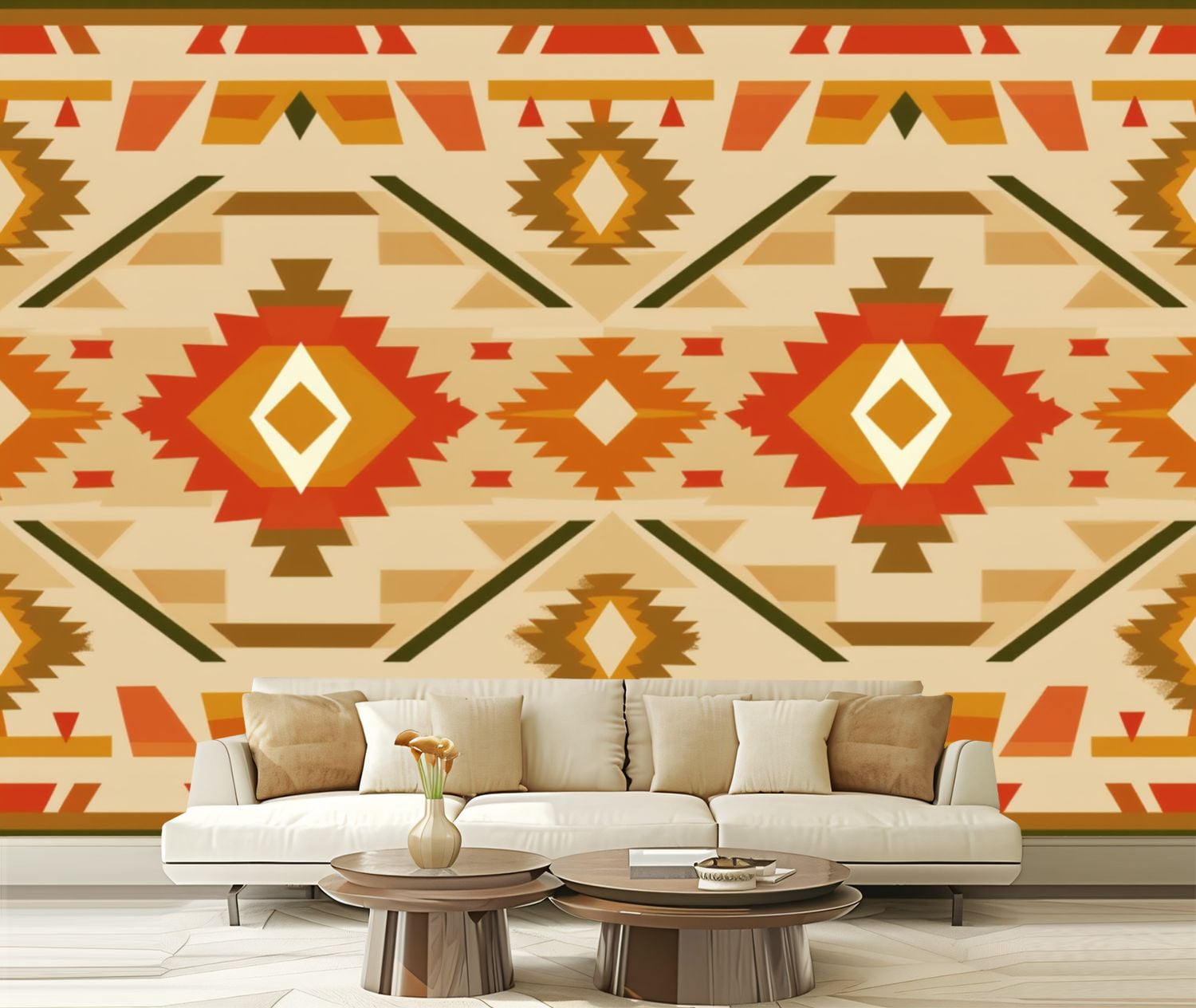 Native Aztec Modern Peel and Stick Wallpaper Native American Southwest Aztec Navajo Modern ...