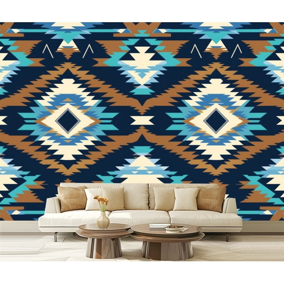 Peel and Stick Wallpaper Native American Southwest Aztec Navajo Modern Art Wall Mural Decor Self Adhesive and Removable 69in x 98in