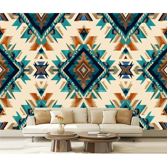 Peel and Stick Wallpaper Native American Southwest Aztec Navajo Modern Art Wall Mural Decor Self Adhesive and Removable 69in x 98in