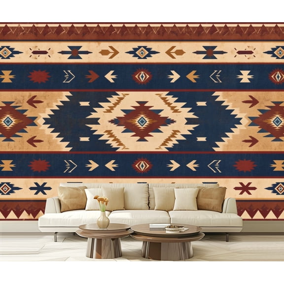 Peel and Stick Wallpaper Native american tribal indian Modern Art Wall Mural Decor Self Adhesive and Removable 69in x 98in