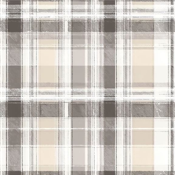 Peel and Stick Wallpaper Neutral Beige Gray Plaid Fine Lines Self Adhesive Removable Renter Friendly Contact Paper for Bedroom 24in x 118in