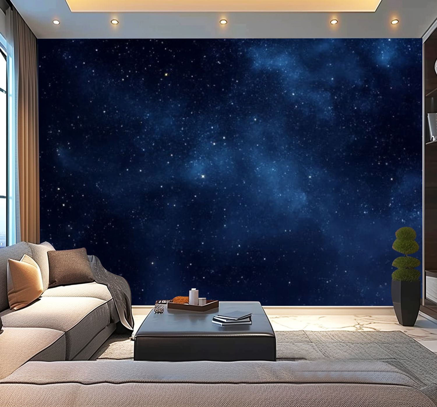 Peel and Stick Wallpaper Night Sky Stars soft Milky Way Universe as ...