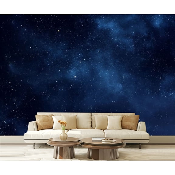 Peel and Stick Wallpaper Night Sky Stars soft Milky Way Universe as Texture Modern Art Wall Mural Decor Self Adhesive and Removable 69in x 98in