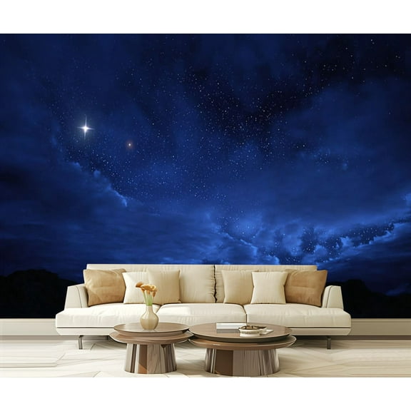 Peel and Stick Wallpaper Night sky filled stars Modern Art Wall Mural Decor Self Adhesive and Removable 69in x 98in