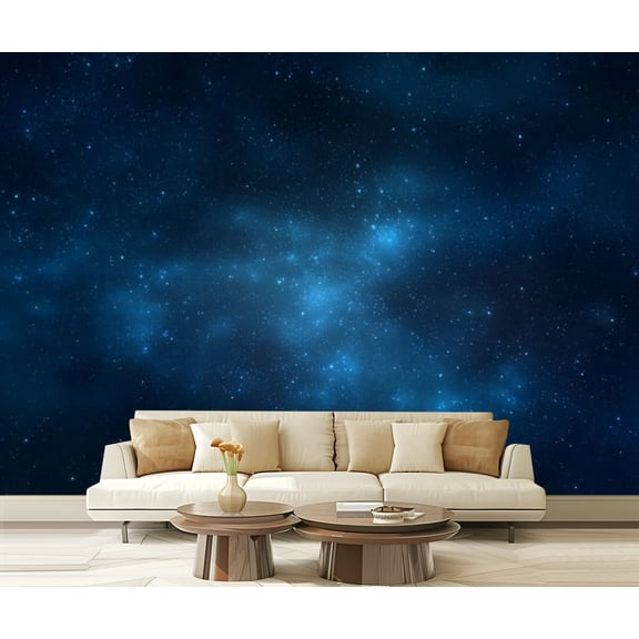 Peel and Stick Wallpaper Night sky filled stars nebulae Modern Art Wall Mural Decor Self Adhesive and Removable 69in x 98in
