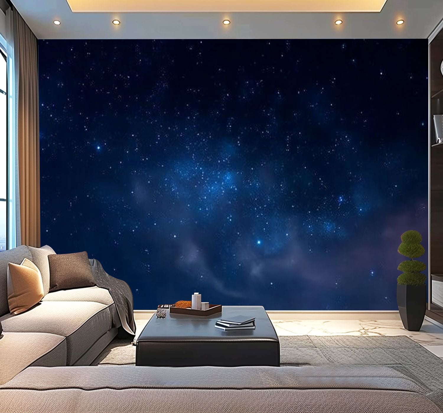 Peel and Stick Wallpaper Night sky stars Modern Art Wall Mural Decor Self Adhesive and Removable 100in x 144in