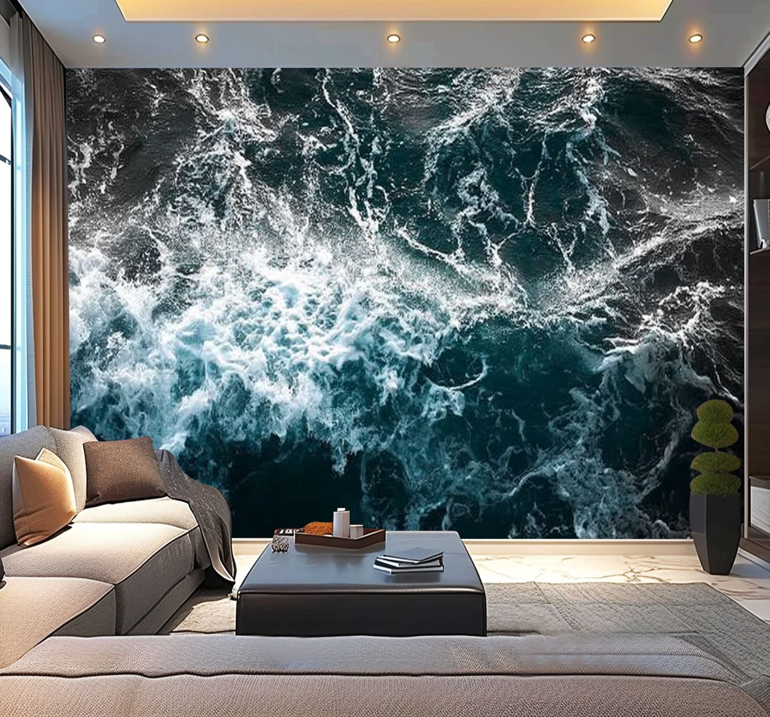Peel and Stick Wallpaper Power Sea Modern Art Wall Mural Decor Self ...