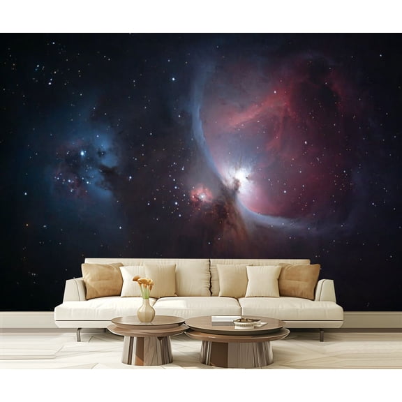 Peel and Stick Wallpaper Red nebula Orion constellation Modern Art Wall Mural Decor Self Adhesive and Removable 69in x 98in
