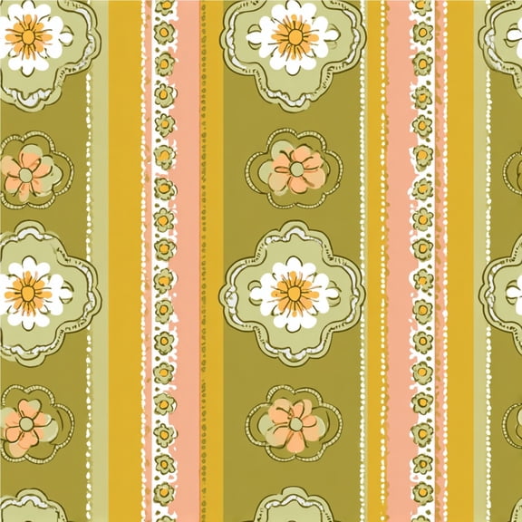 Peel and Stick Wallpaper Retro 70s Floral Vintage Leaf Self Adhesive Removable Renter Friendly Contact Paper for Bedroom 24in x 118in