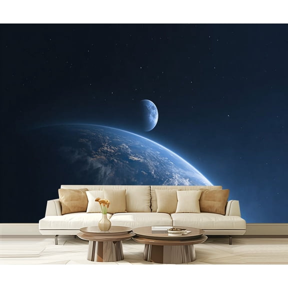 Peel and Stick Wallpaper Right Side View For Motion Graphic Text Modern Art Wall Mural Decor Self Adhesive and Removable 69in x 98in