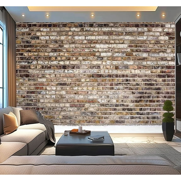 Peel and Stick Wallpaper Rustic Weathered Brick Wall Texture Aged Stone Modern Art Wall Mural Decor Self Adhesive and Removable 100in x 144in