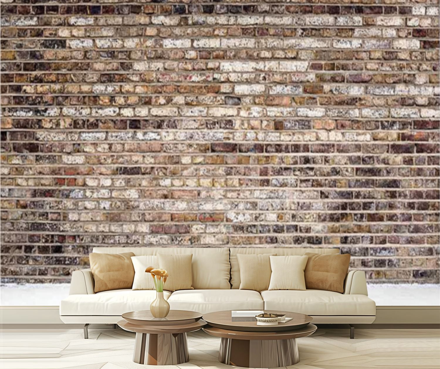 Peel and Stick Wallpaper Rustic Weathered Brick Wall Texture Aged Stone ...