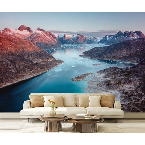Peel and Stick Wallpaper Sailing Expedition East Greenland Modern Art Wall Mural Decor Self Adhesive and Removable 69in x 98in