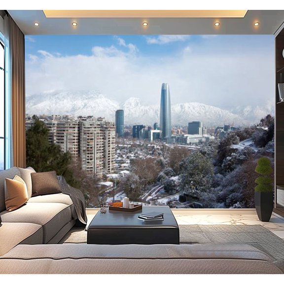Peel and Stick Wallpaper Santiago after snow Modern Art Wall Mural Decor Self Adhesive and Removable 100in x 144in