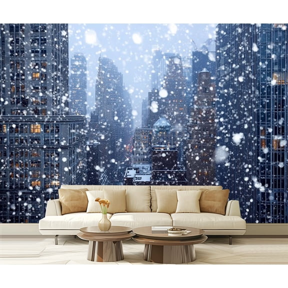 Peel and Stick Wallpaper Snow Modern Art Wall Mural Decor Self Adhesive and Removable 69in x 98in