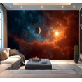 thumbnail image 1 of Peel and Stick Wallpaper Space Colorful nebula planet Modern Art Wall Mural Decor Self Adhesive and Removable 100in x 144in, 1 of 8