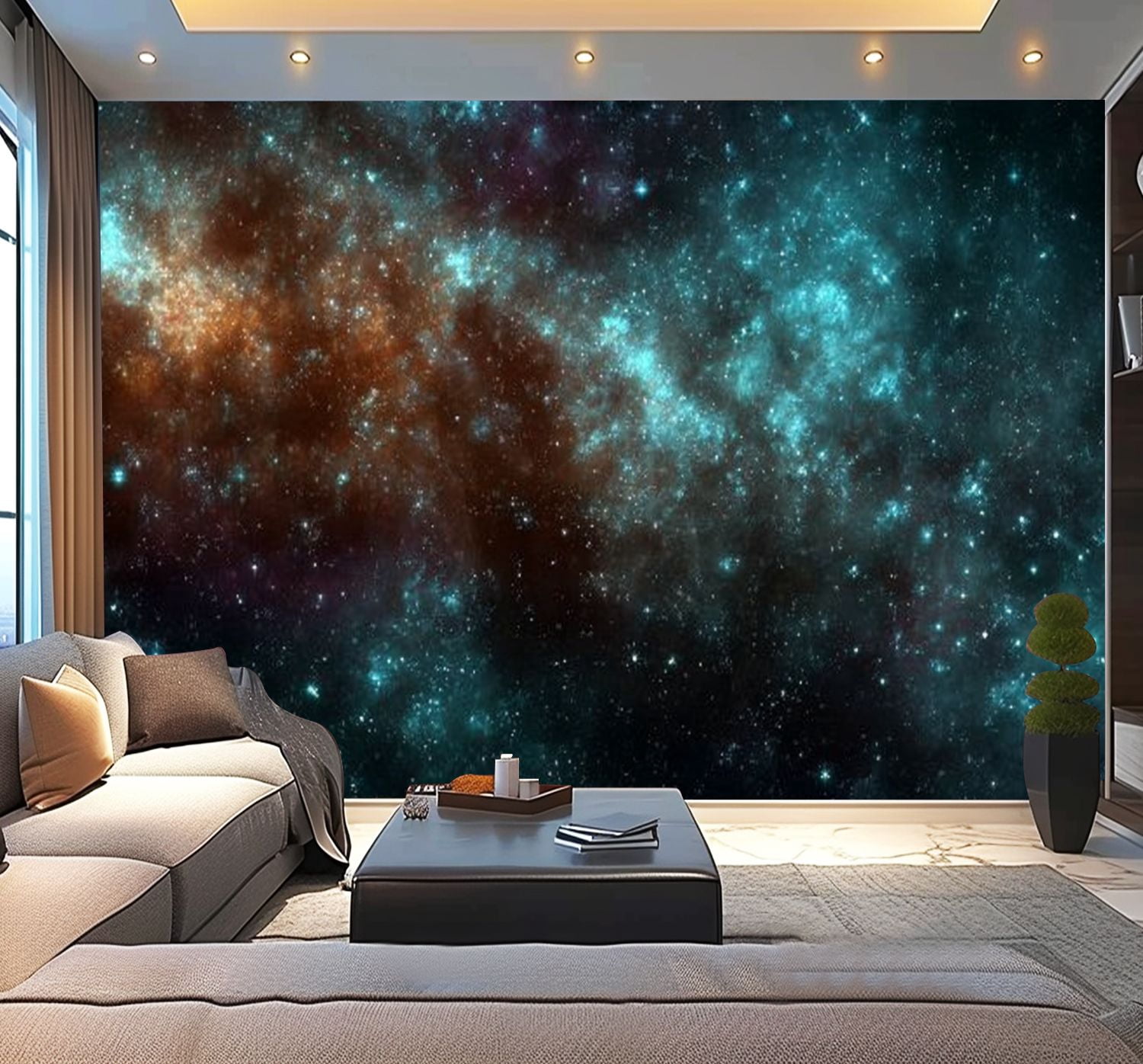 Peel and Stick Wallpaper Space stars Modern Art Wall Mural Decor Self ...