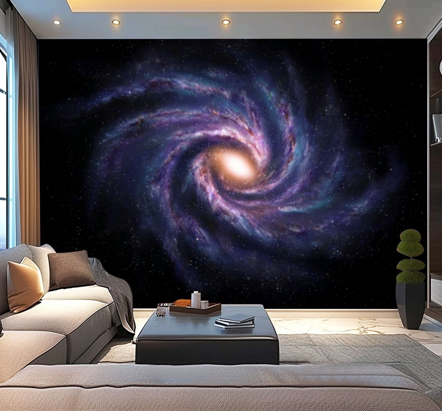Peel and Stick Wallpaper Spiral galaxy Milky Way Modern Art Wall Mural ...