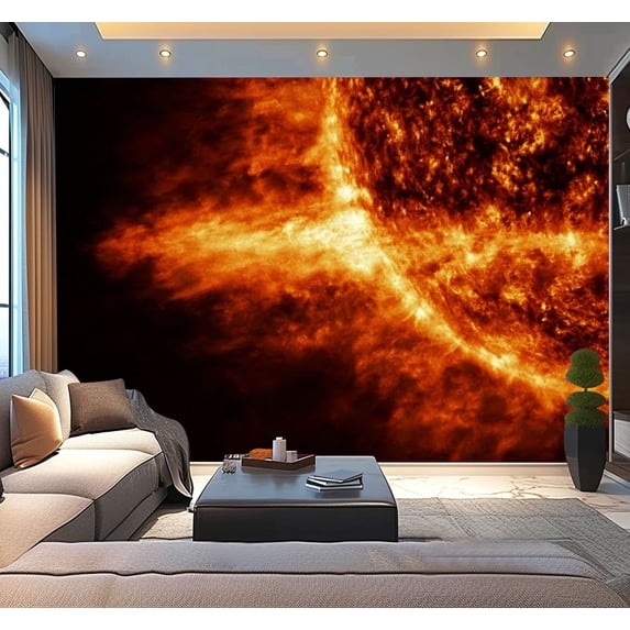 Peel and Stick Wallpaper Sun solar Modern Art Wall Mural Decor Self Adhesive and Removable 100in x 144in