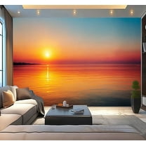 Peel and Stick Wallpaper Sunrise sea Modern Art Wall Mural Decor Self Adhesive and Removable 100in x 144in
