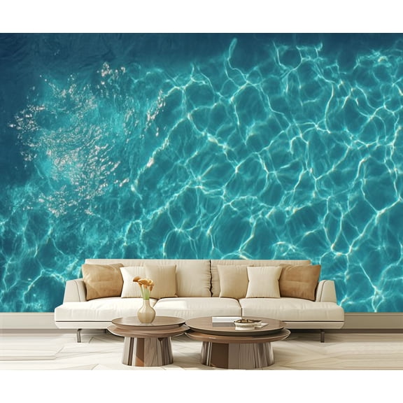 Peel and Stick Wallpaper Swimming Pool Water Surface Modern Art Wall Mural Decor Self Adhesive and Removable 69in x 98in