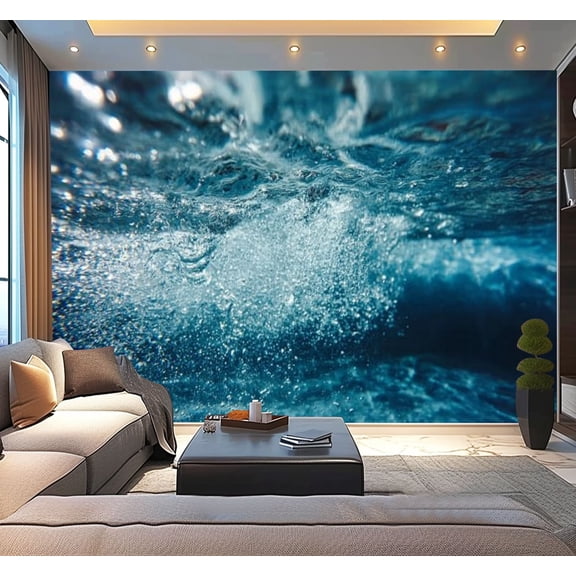 Peel and Stick Wallpaper Underwater Bubbles Modern Art Wall Mural Decor Self Adhesive and Removable 100in x 144in