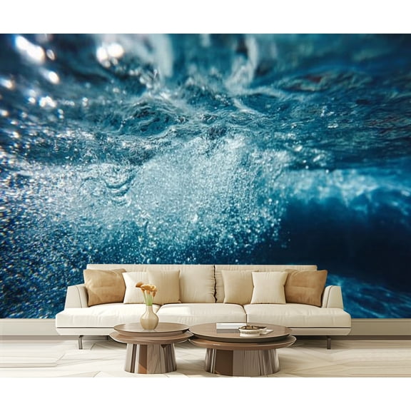 Peel and Stick Wallpaper Underwater Bubbles Modern Art Wall Mural Decor Self Adhesive and Removable 69in x 98in