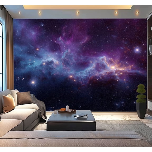 Peel and Stick Wallpaper Universe filled stars nebula Modern Art Wall Mural Decor Self Adhesive and Removable 100in x 144in