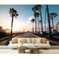 thumbnail image 1 of Peel and Stick Wallpaper View to Pier Beach sunset Modern Art Wall Mural Decor Self Adhesive and Removable 69in x 98in, 1 of 8