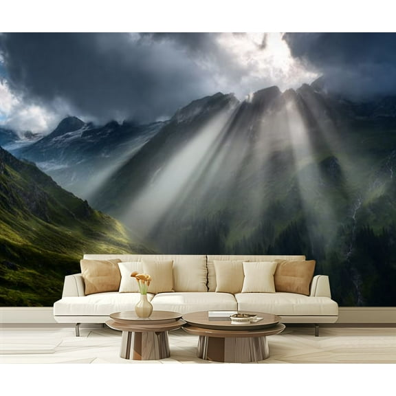 Peel and Stick Wallpaper Waterproof Alpine dramatic landscape Wall Mural Decor Self Adhesive and Removable 69in x 98in