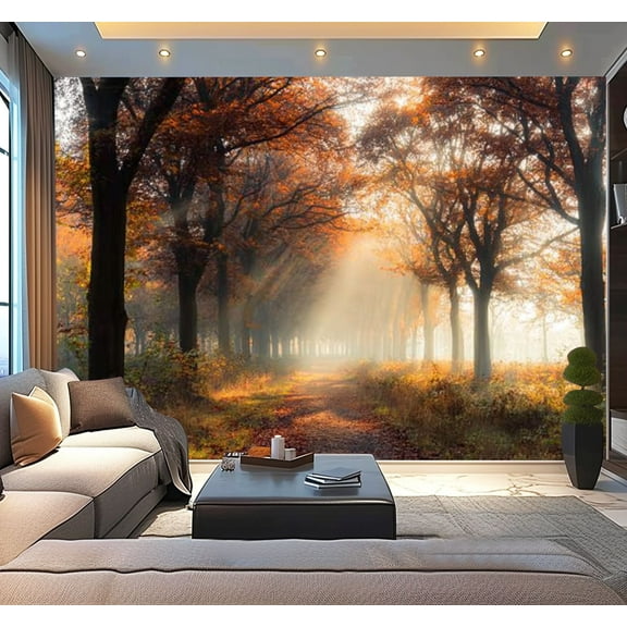 Peel and Stick Wallpaper Waterproof Autumn forest Wall Mural Decor Self Adhesive and Removable 100in x 144in