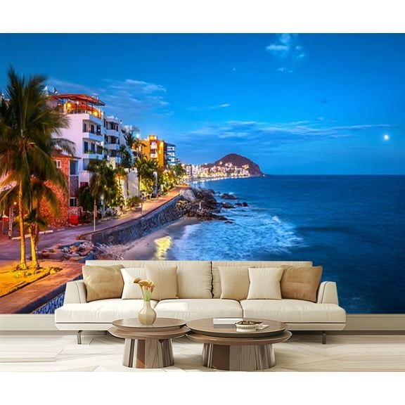 Peel and Stick Wallpaper Waterproof Beach waterfront Mazatlan Sinaloa Mexico Wall Mural Decor Self Adhesive and Removable 69in x 98in