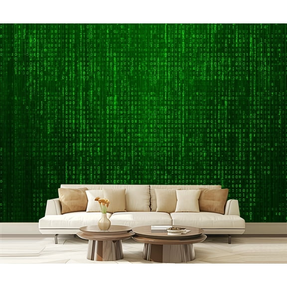 Peel and Stick Wallpaper Waterproof Binary Wall Mural Decor Self Adhesive and Removable 69in x 98in